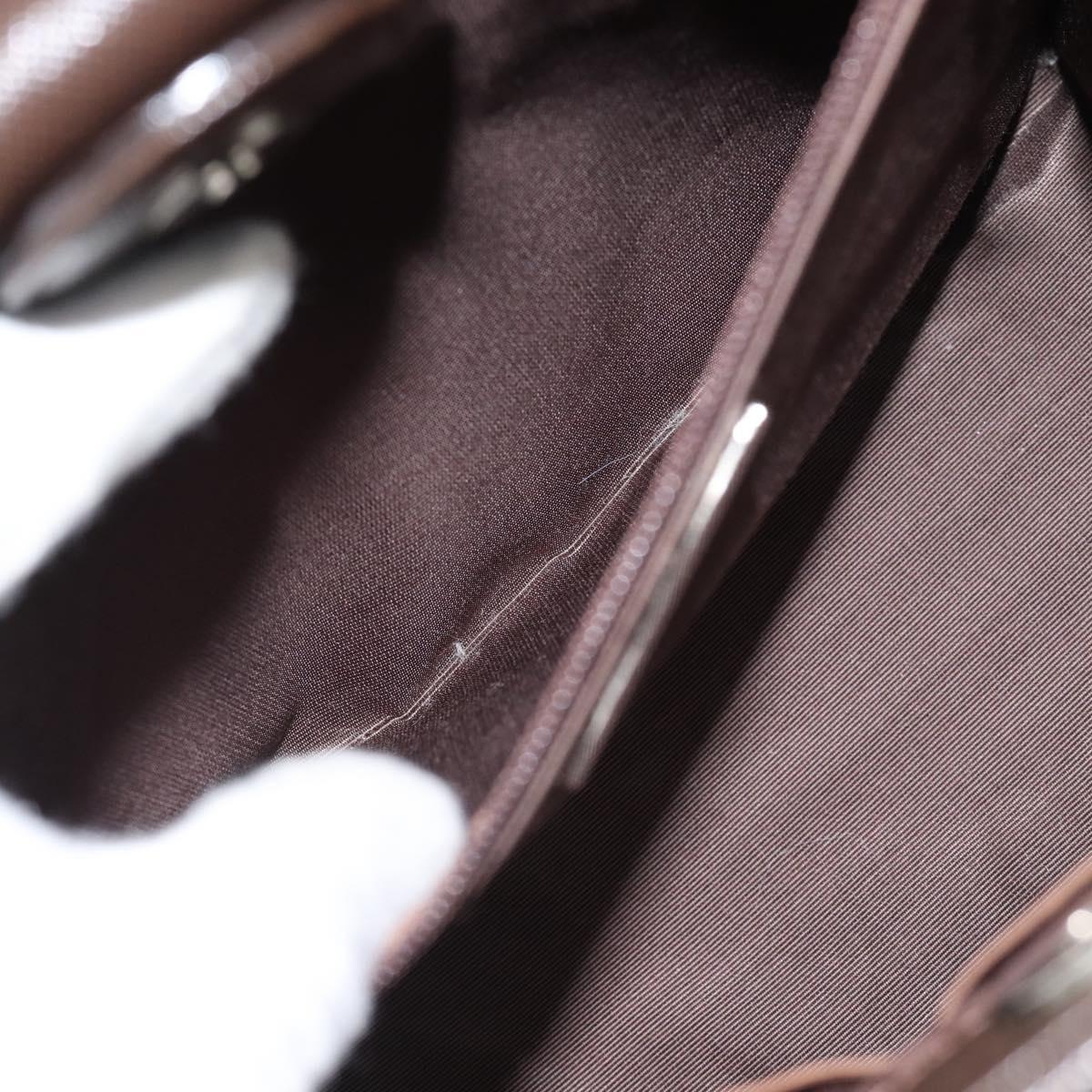 BURBERRY Nova Check Hand Bag Canvas Black Silver Auth ep14880
