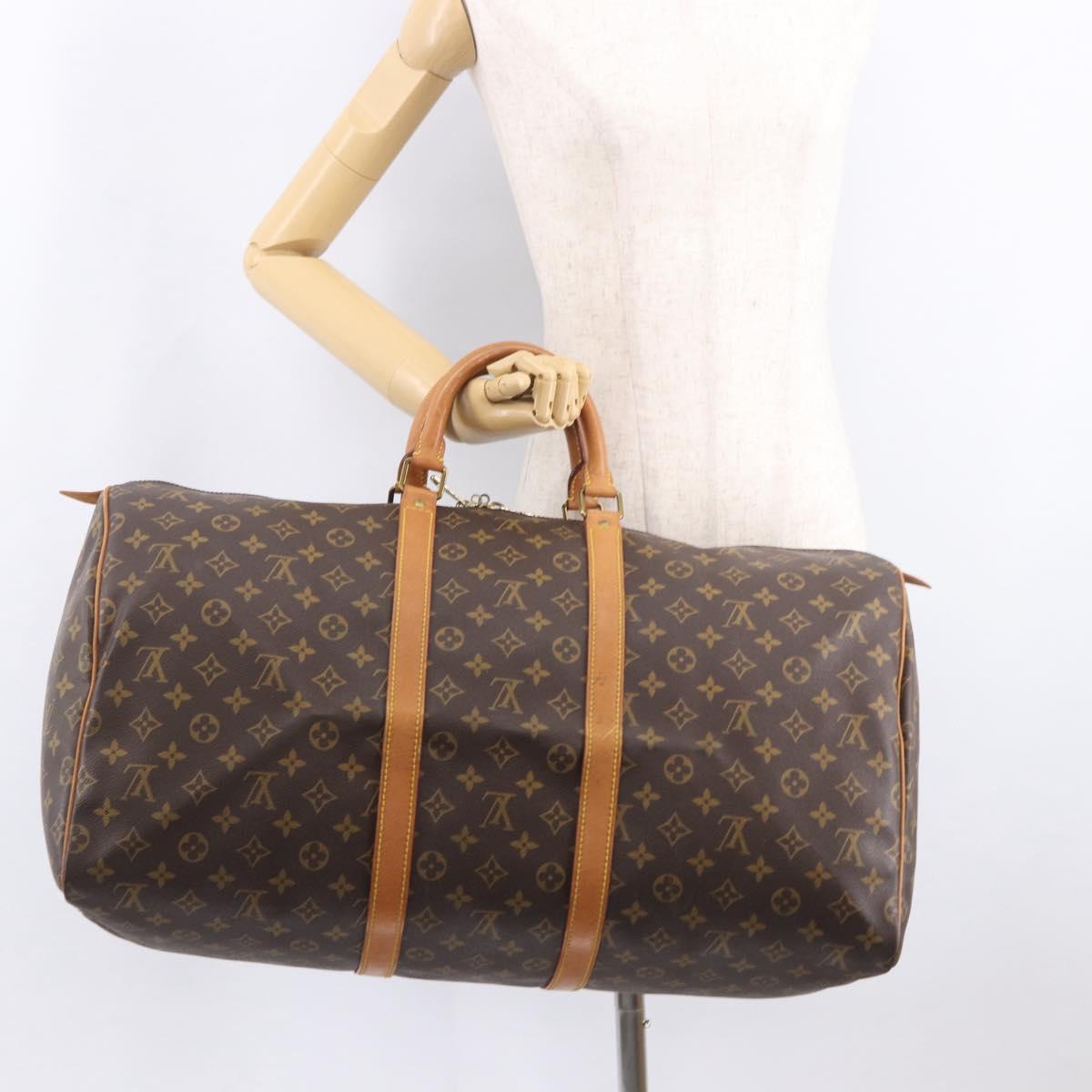 LOUIS VUITTON Monogram Keepall 55 Boston Bag M41424 LV Auth ep14882