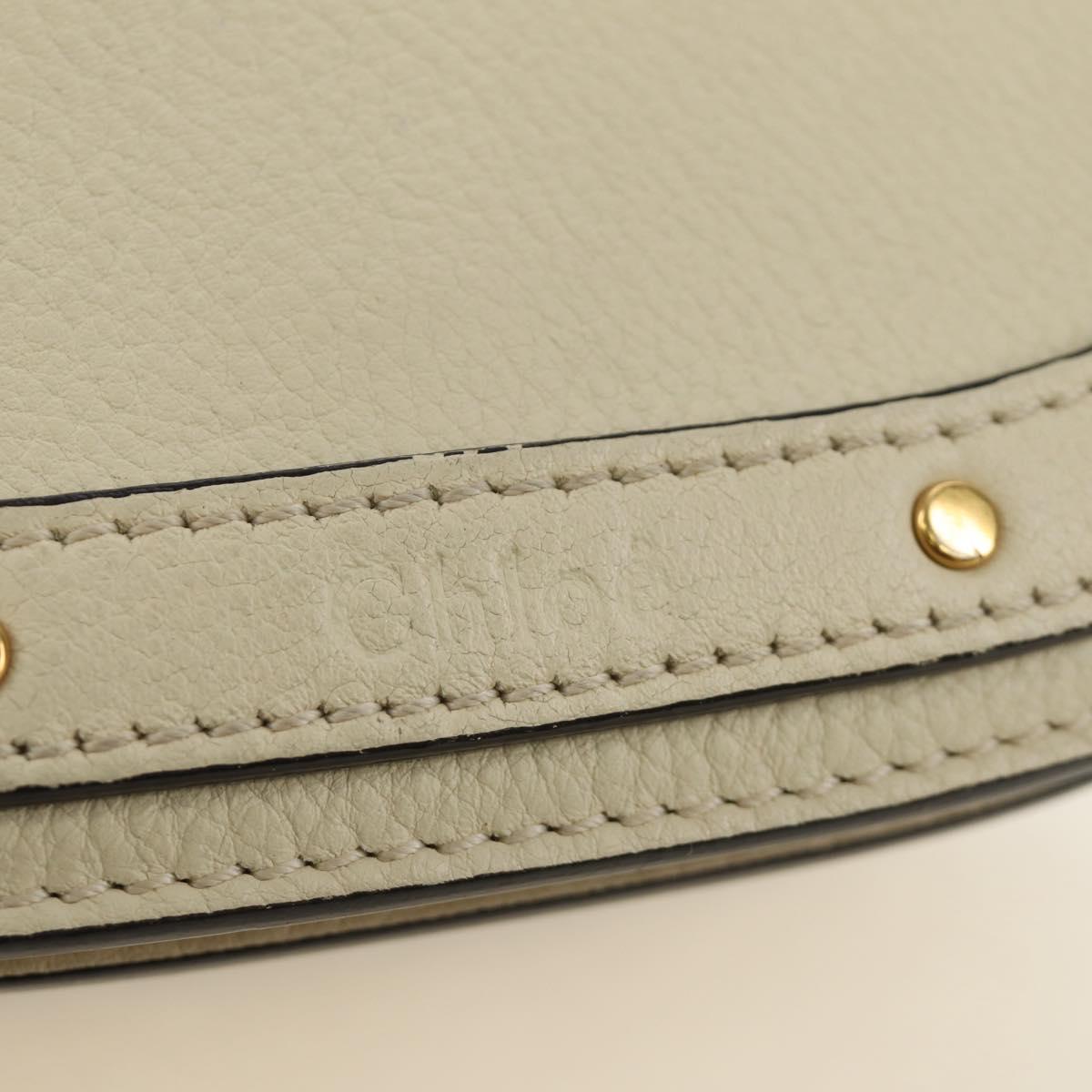Chloe Nile Hand Bag Leather 2way Ivory Gold Auth ep14885V