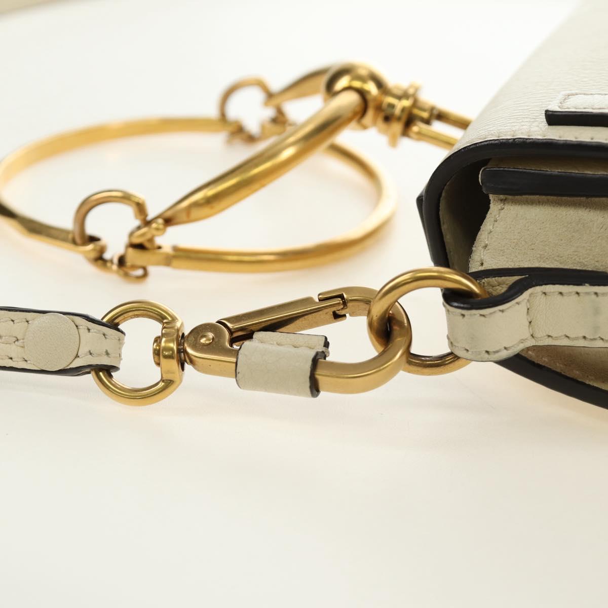 Chloe Nile Hand Bag Leather 2way Ivory Gold Auth ep14885V
