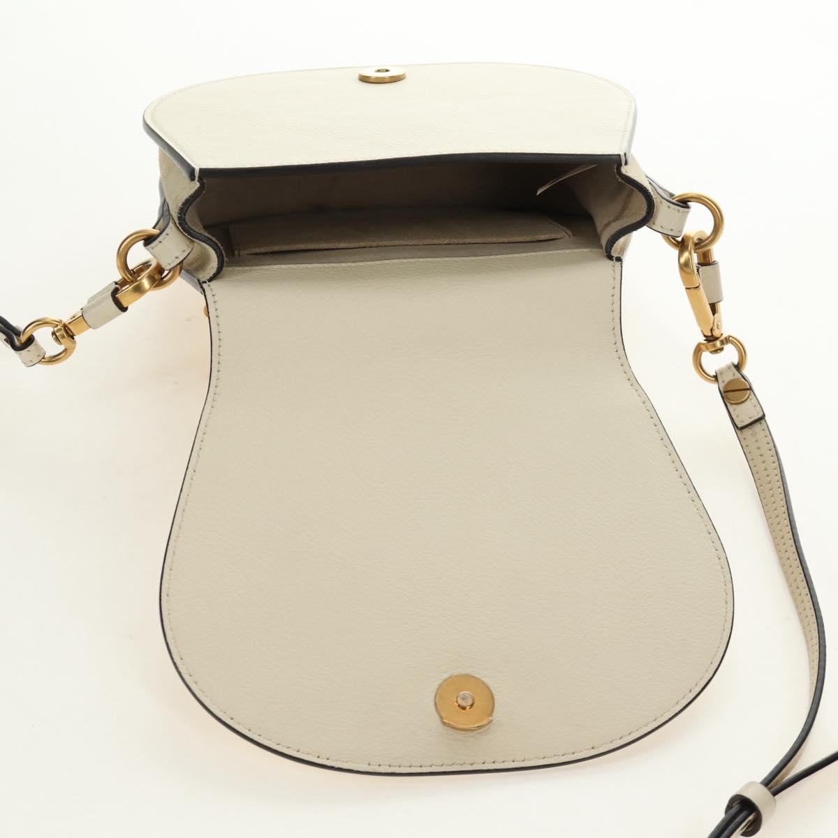 Chloe Nile Hand Bag Leather 2way Ivory Gold Auth ep14885V