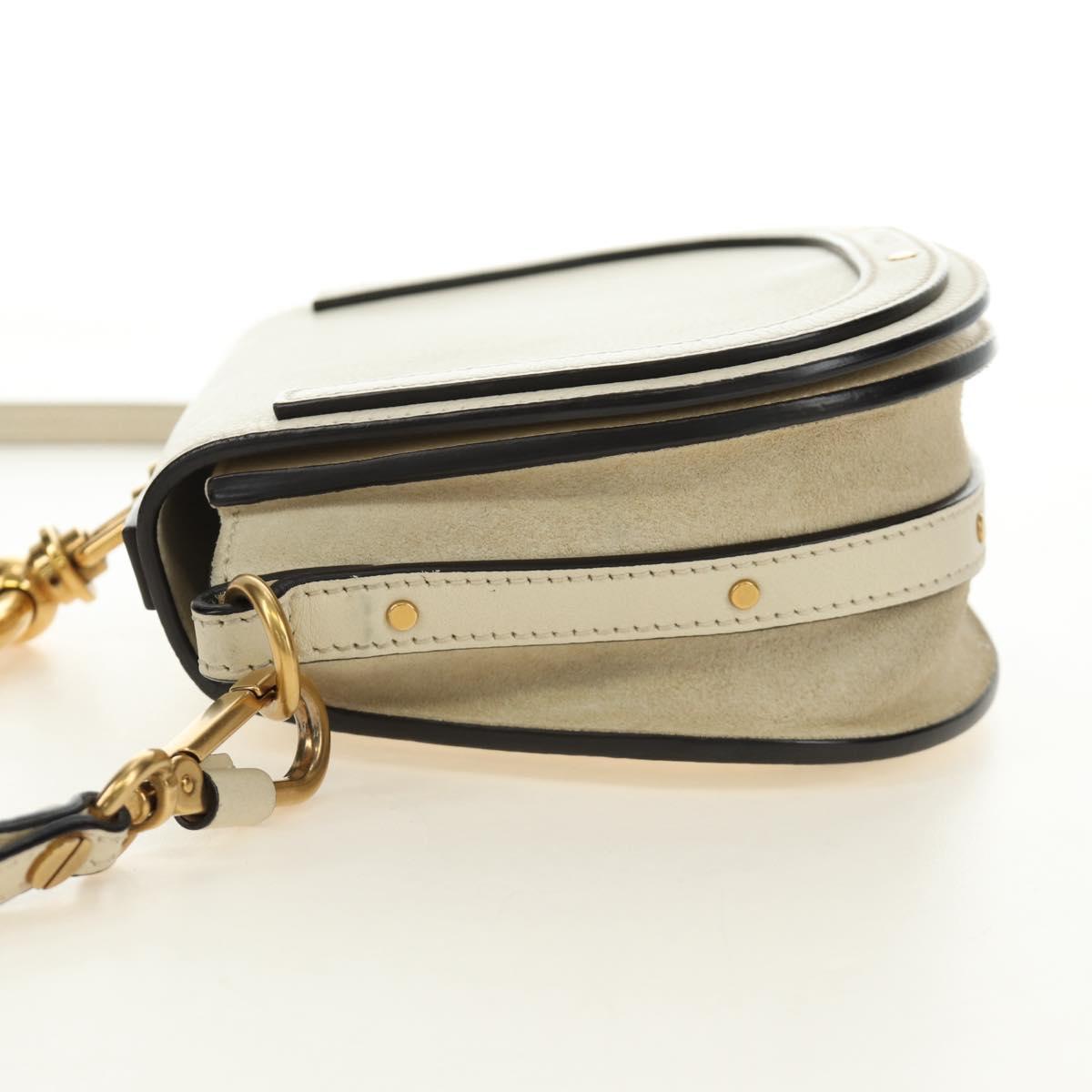 Chloe Nile Hand Bag Leather 2way Ivory Gold Auth ep14885V