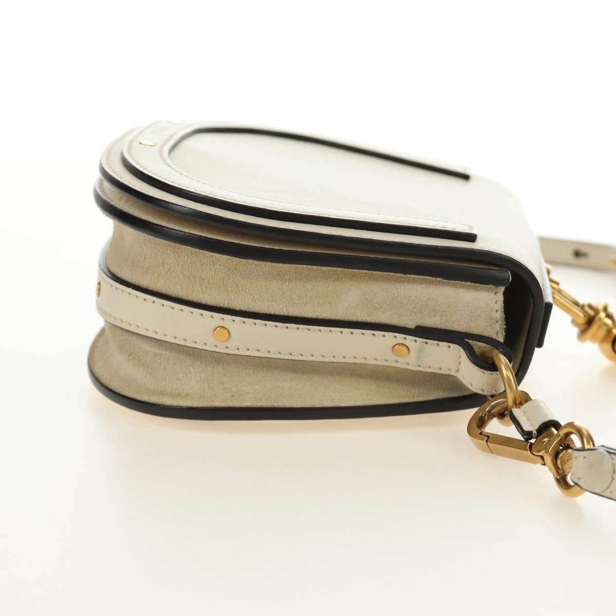 Chloe Nile Hand Bag Leather 2way Ivory Gold Auth ep14885V