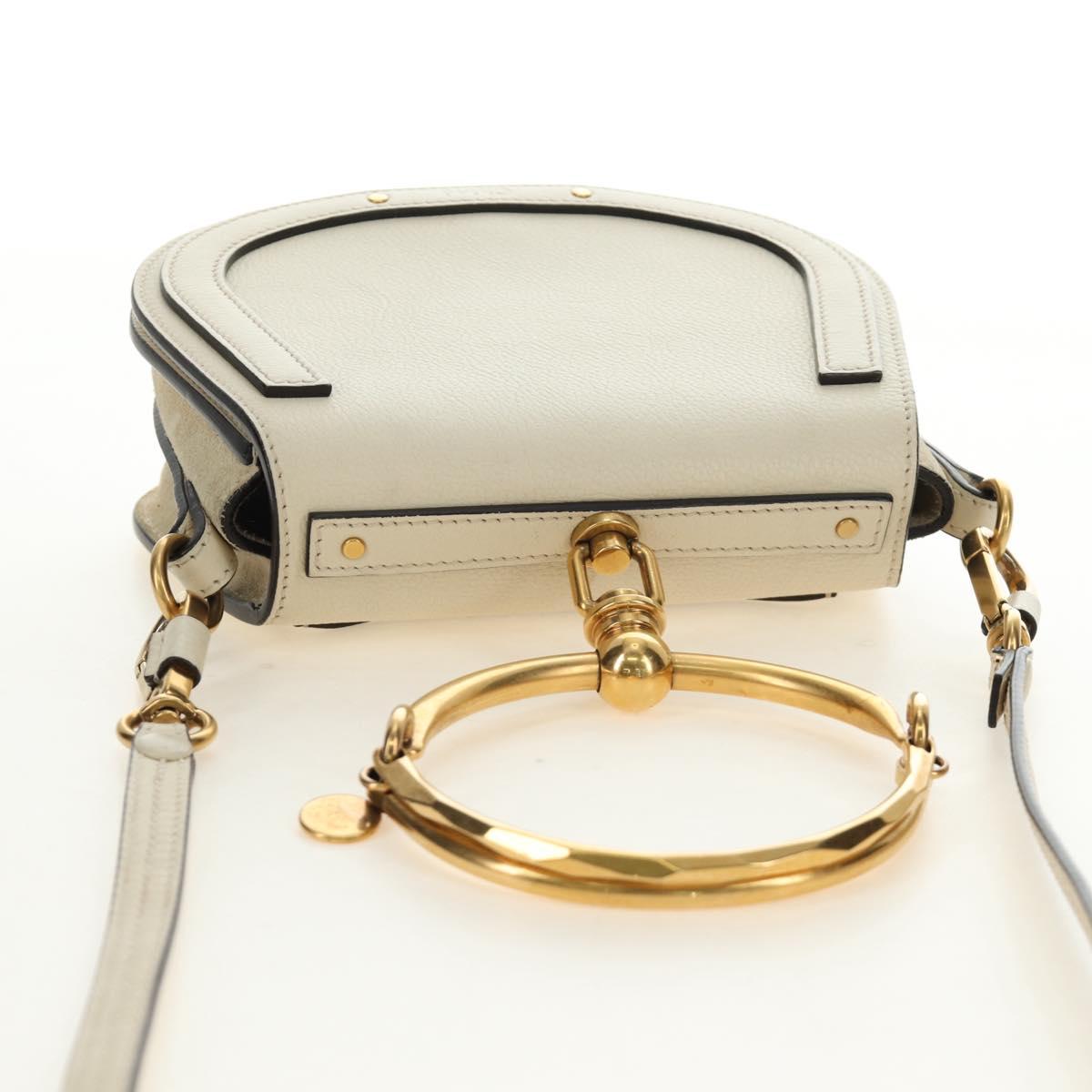 Chloe Nile Hand Bag Leather 2way Ivory Gold Auth ep14885V