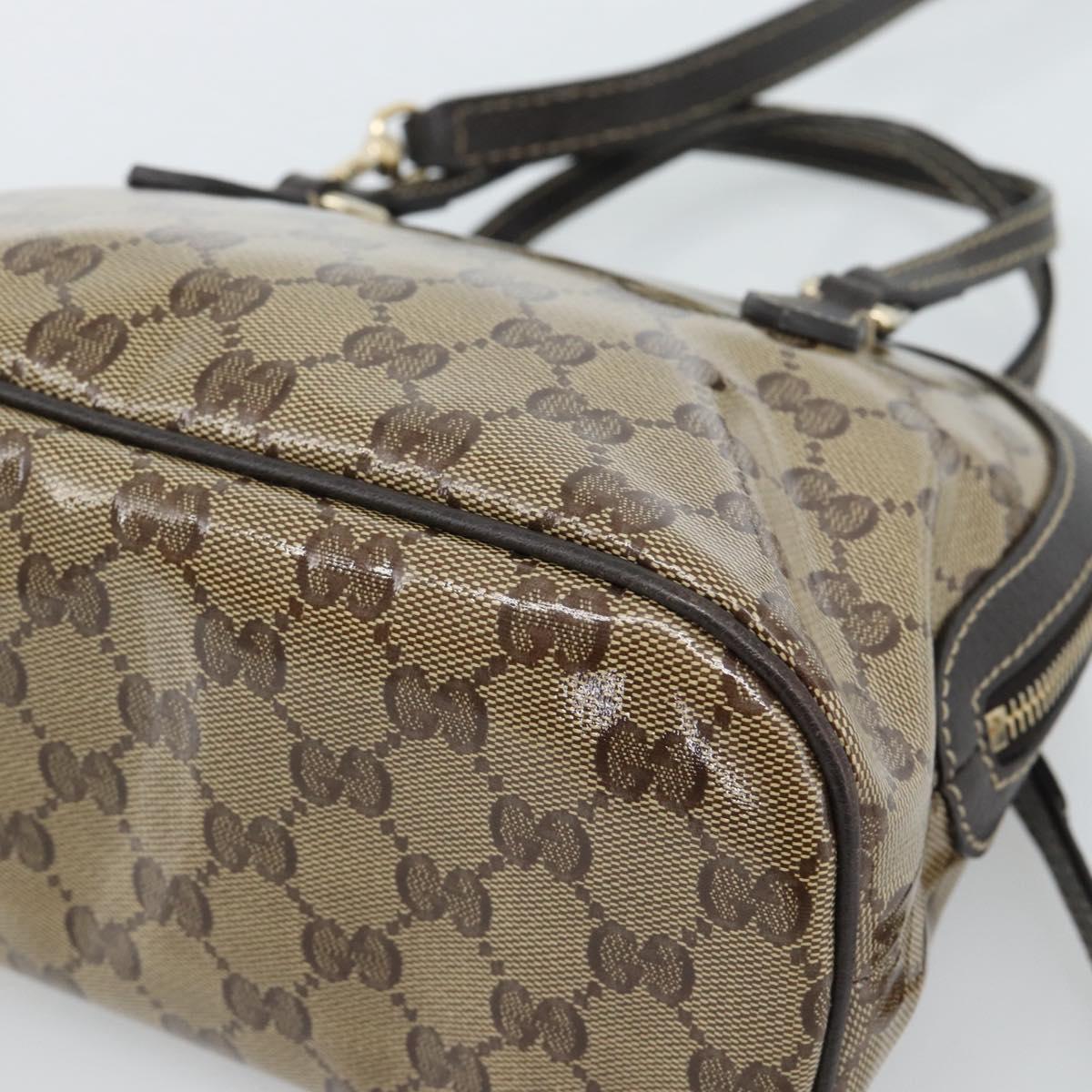 GUCCI GG Crystal Bag Coated Canvas 2way Outlet Beige Gold 341504 Auth ep14887V