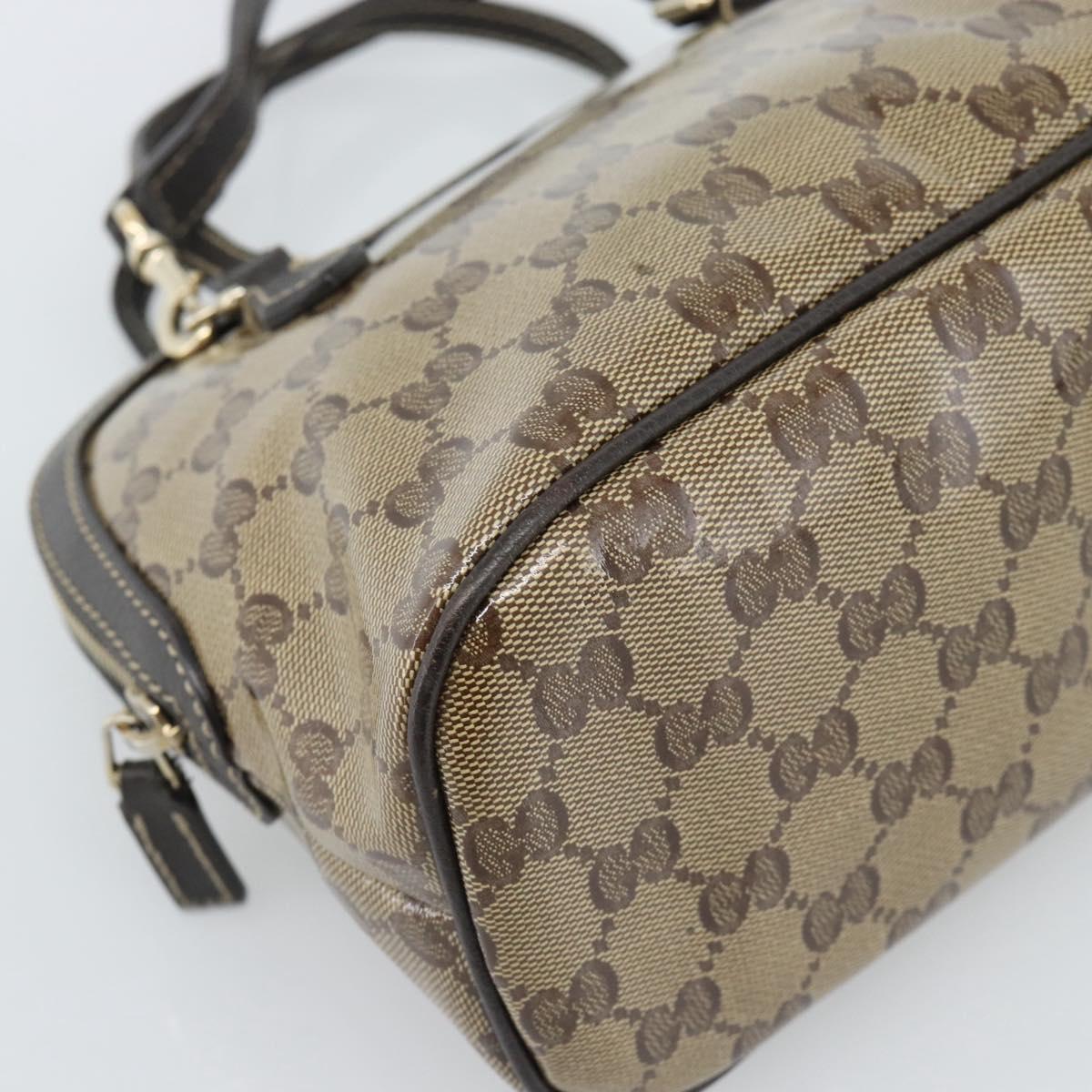 GUCCI GG Crystal Bag Coated Canvas 2way Outlet Beige Gold 341504 Auth ep14887V