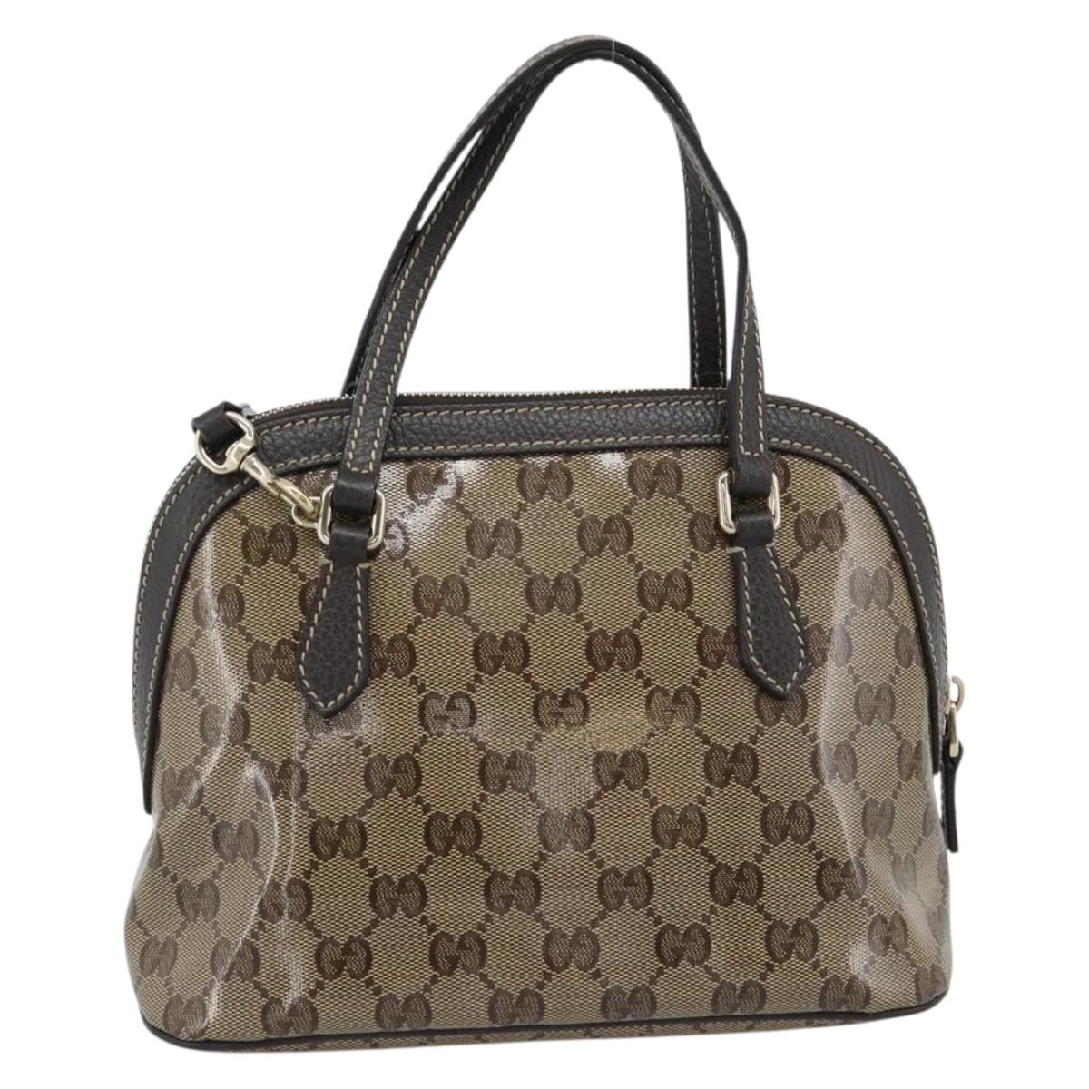 GUCCI GG Crystal Bag Coated Canvas 2way Outlet Beige Gold 341504 Auth ep14887V