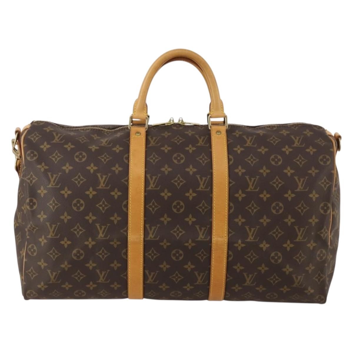 LOUIS VUITTON Monogram Keepall Bandouliere 50 Boston Bag M41416 LV Auth ep14896A