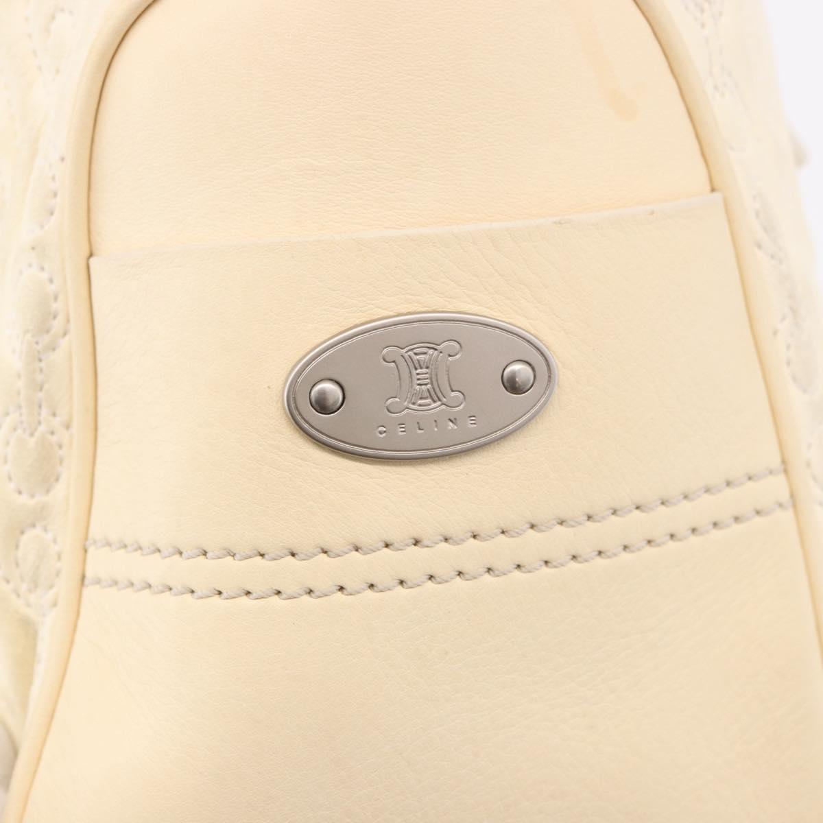 CELINE Boogie bag Hand Bag Leather Ivory Silver Auth ep14898