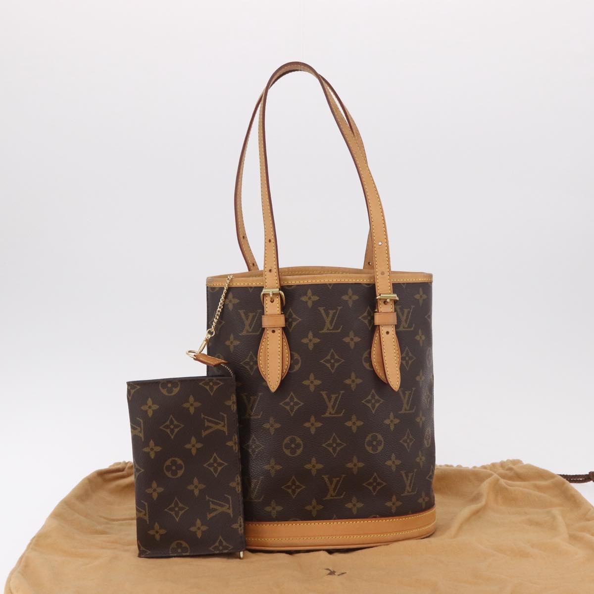 LOUIS VUITTON Monogram Bucket PM Shoulder Bag M42238 LV Auth ep14899V