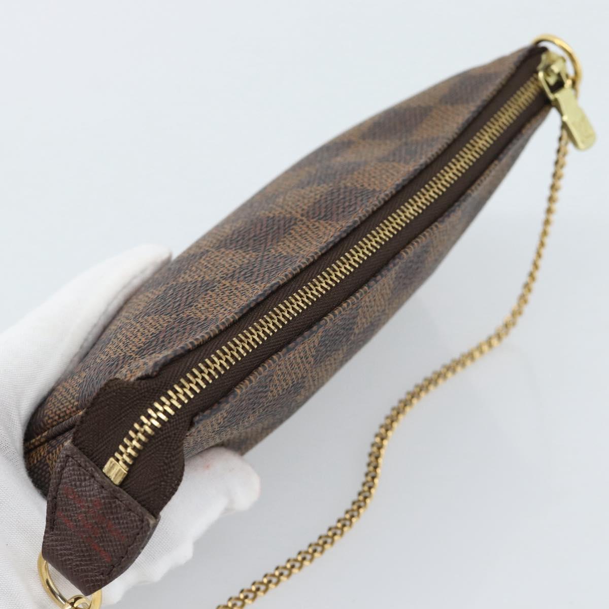 LOUIS VUITTON Damier Ebene Mini Pochette Accessoires Pouch N58009 Auth ep14905V