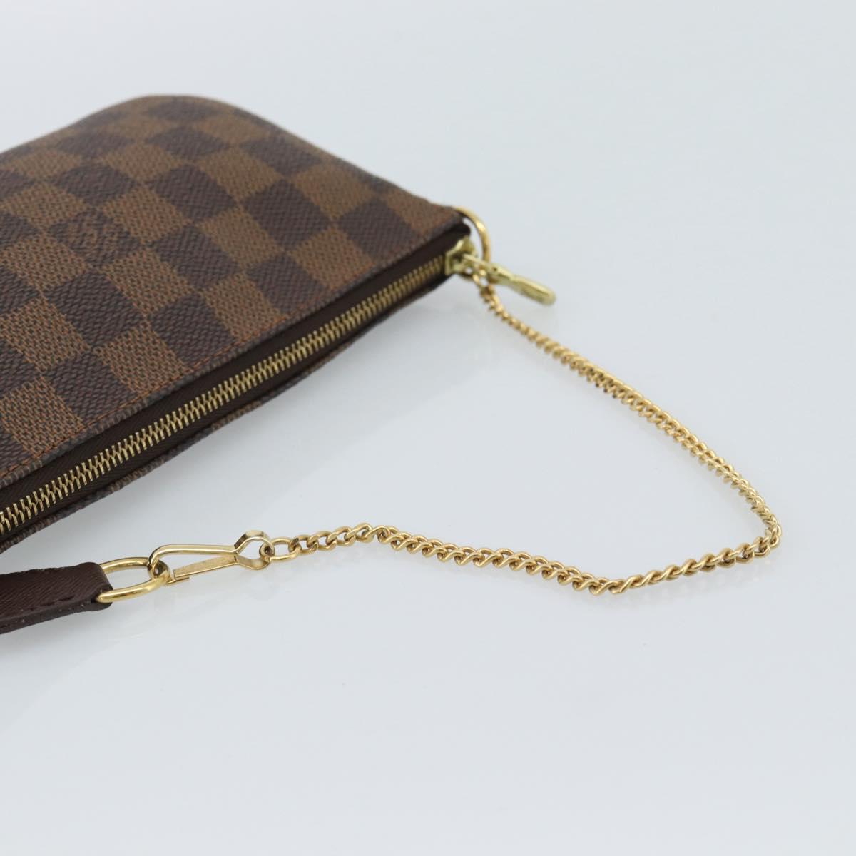 LOUIS VUITTON Damier Ebene Mini Pochette Accessoires Pouch N58009 Auth ep14905V