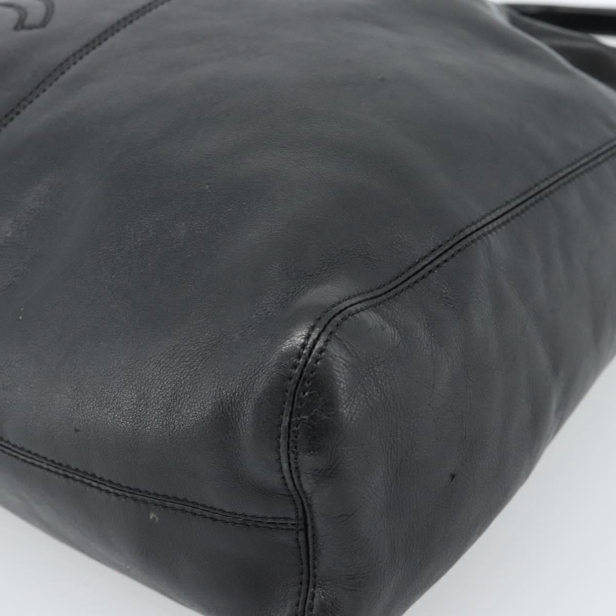 CHANEL Shoulder Bag Calf Skin Black CC Auth ep14908SAV