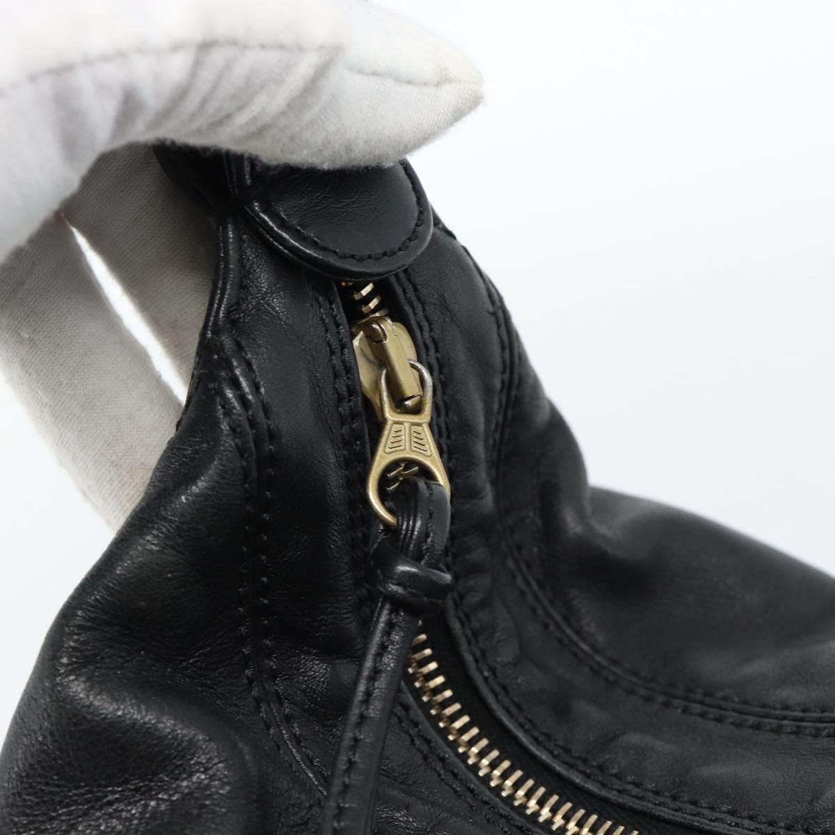 CHANEL Shoulder Bag Calf Skin Black CC Auth ep14908SAV