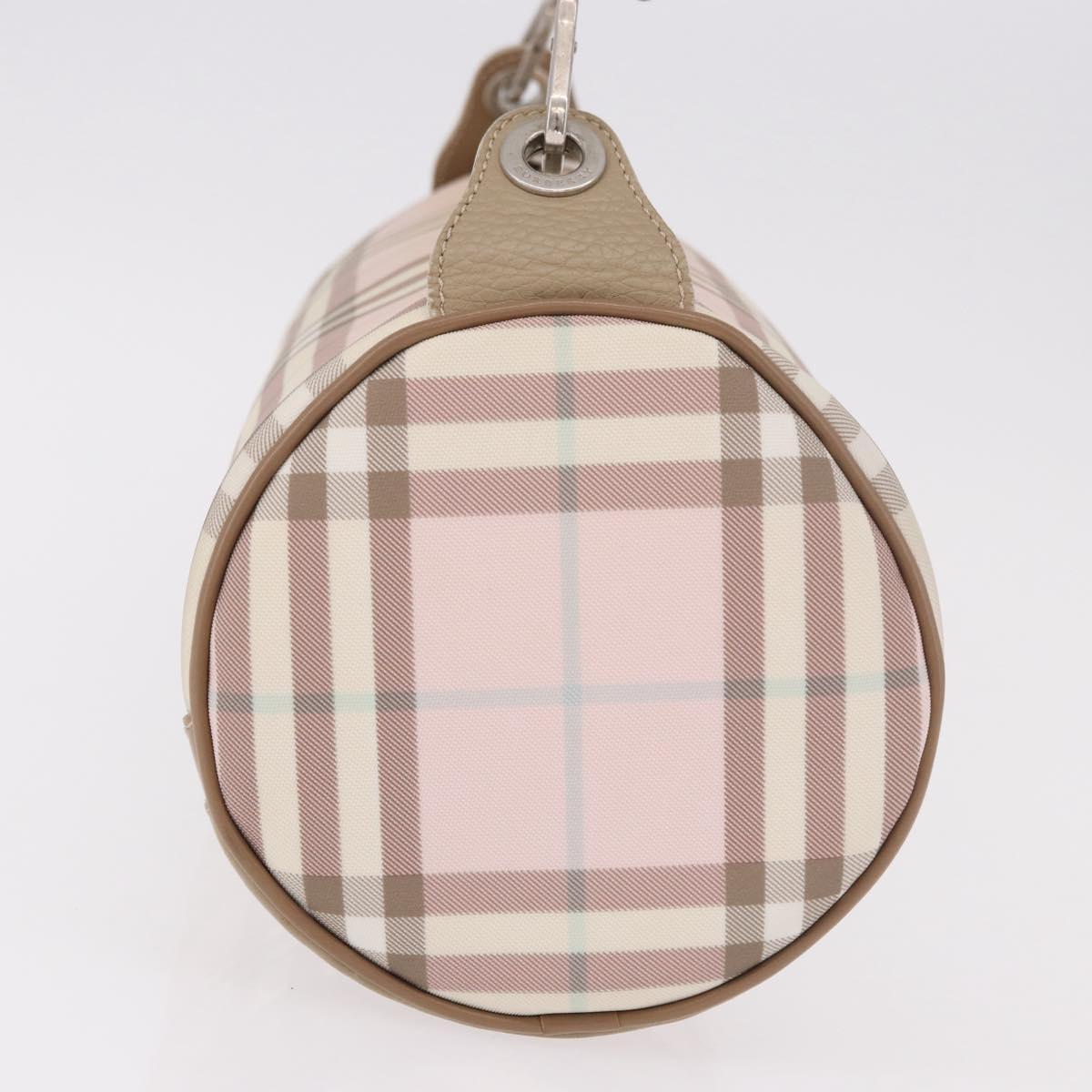 BURBERRY Nova Check Shoulder Bag PVC Pink Silver Auth ep14909A