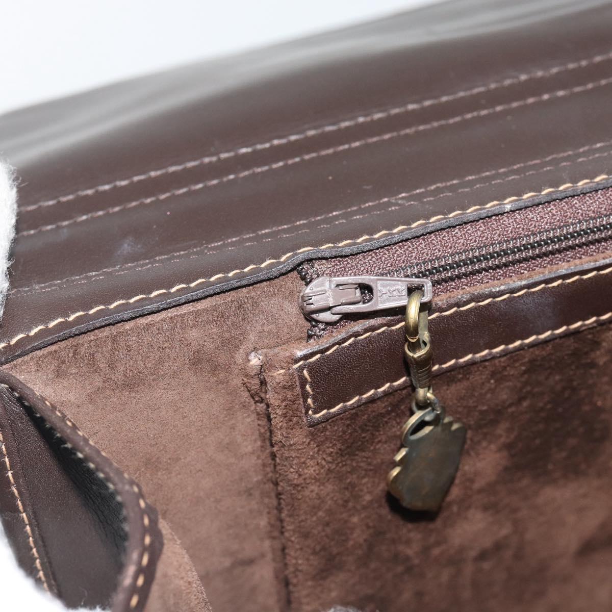 GUCCI Hand Bag Suede Brown Gold Auth ep14913