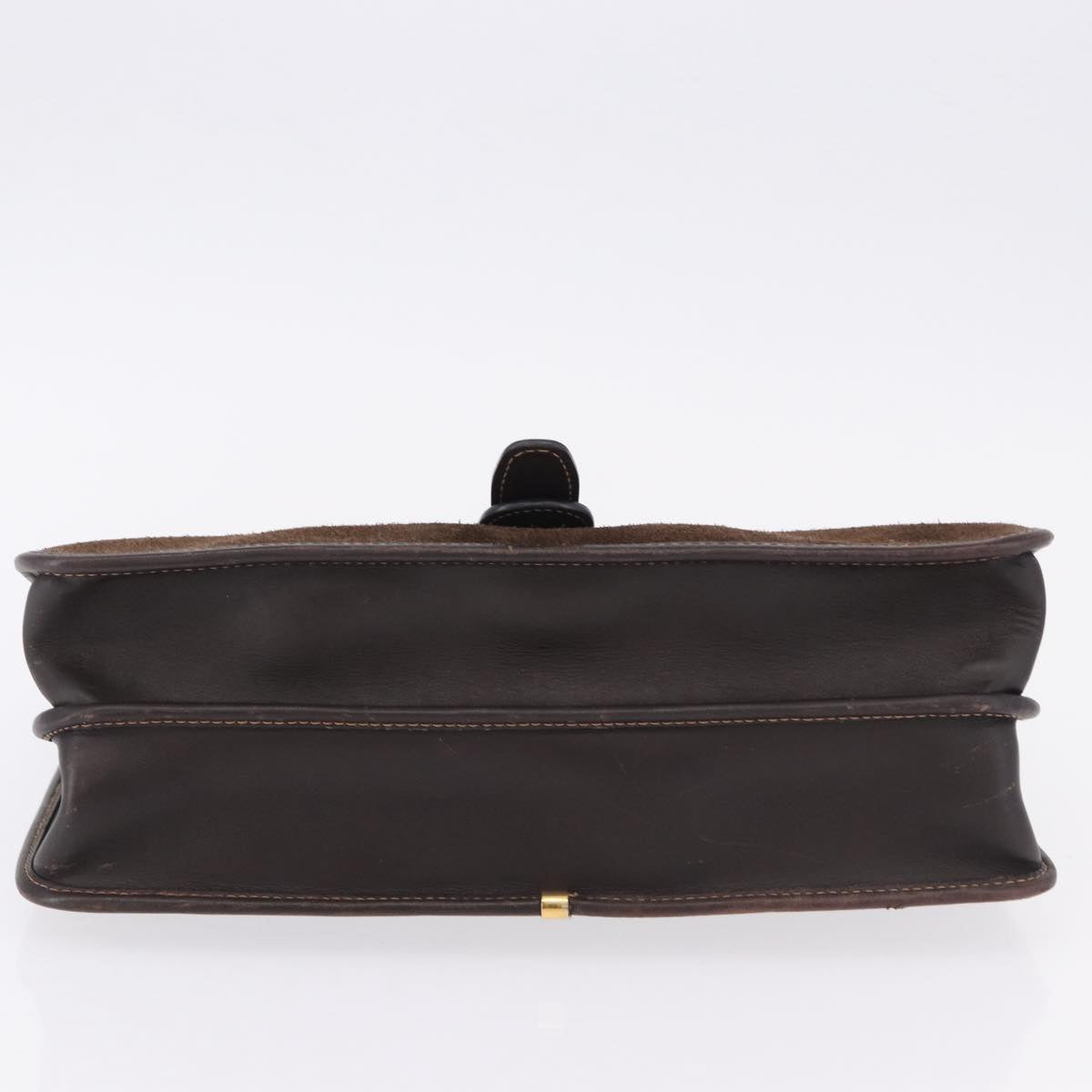 GUCCI Hand Bag Suede Brown Gold Auth ep14913