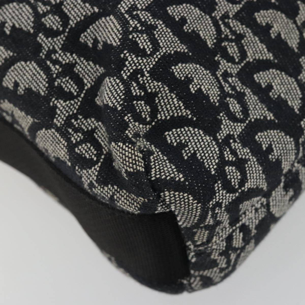 Christian Dior Trotter Canvas Shoulder Bag Navy Silver Auth ep14914A