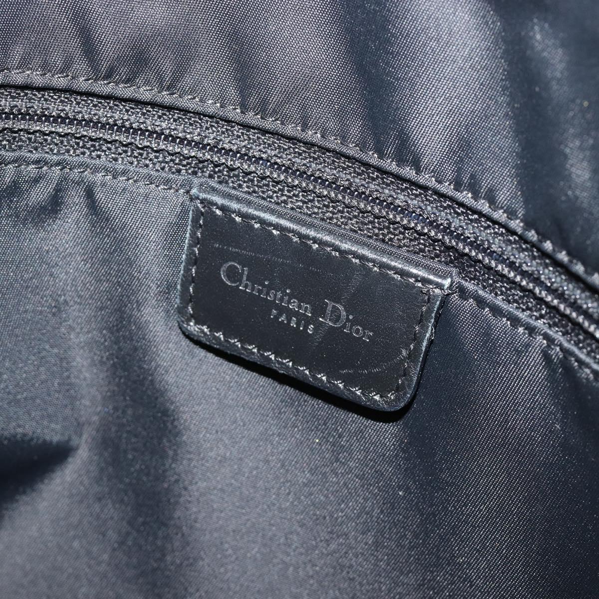 Christian Dior Trotter Canvas Shoulder Bag Navy Silver Auth ep14914A