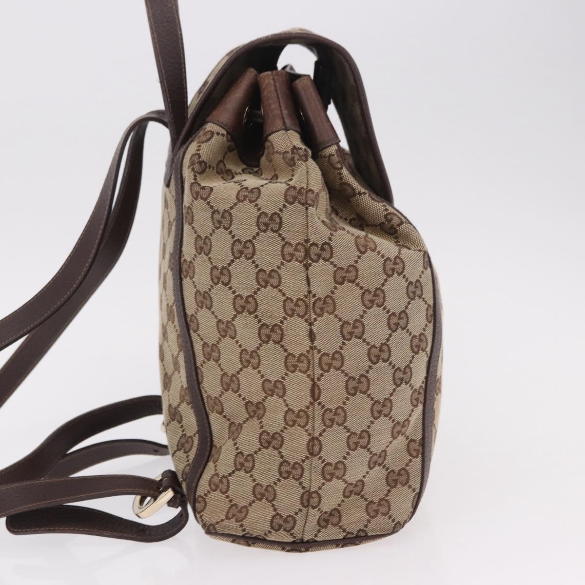 GUCCI GG Canvas Backpack Beige Gold 141642 Auth ep14925A