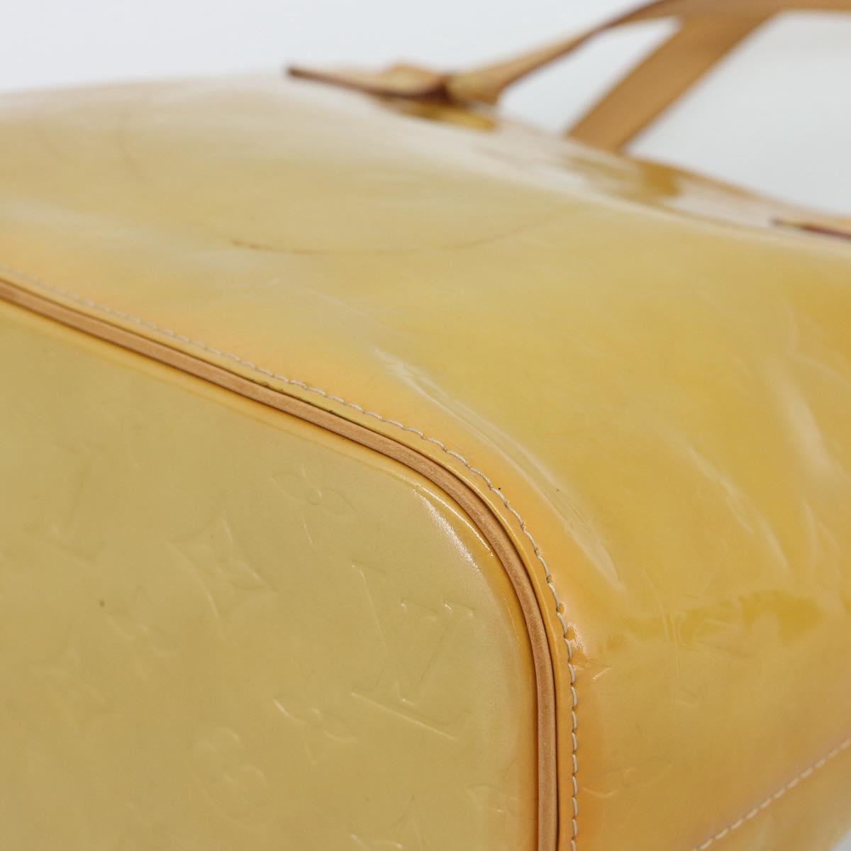 LOUIS VUITTON Monogram Vernis Houston Hand Bag Beige M91004 LV Auth ep14929A