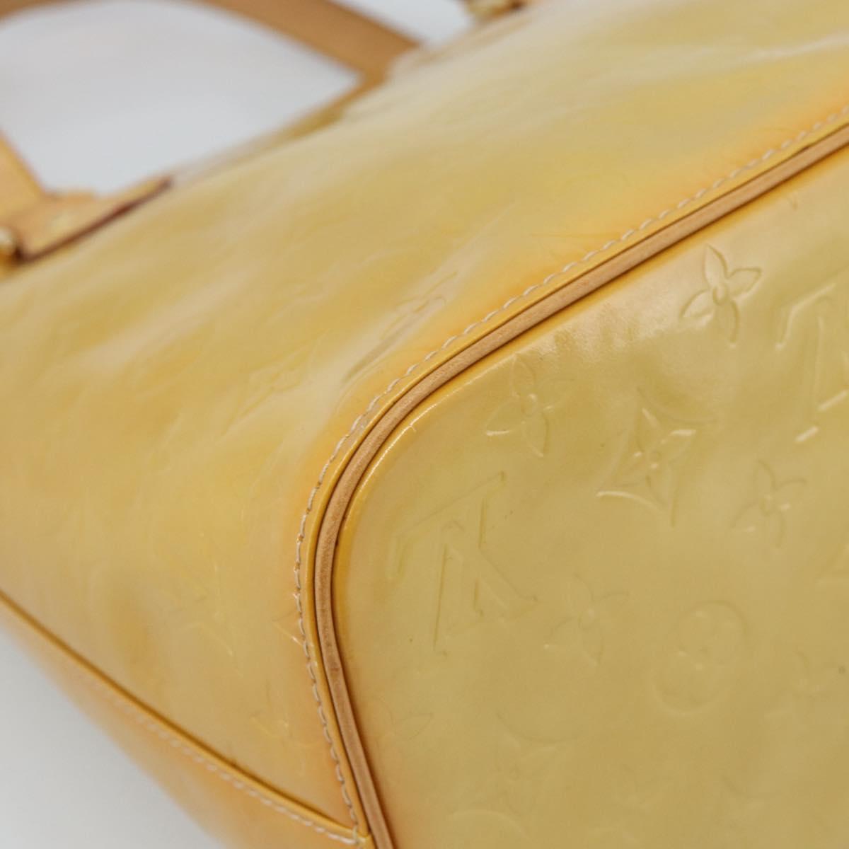 LOUIS VUITTON Monogram Vernis Houston Hand Bag Beige M91004 LV Auth ep14929A