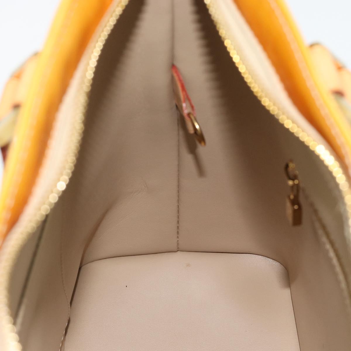 LOUIS VUITTON Monogram Vernis Houston Hand Bag Beige M91004 LV Auth ep14929A