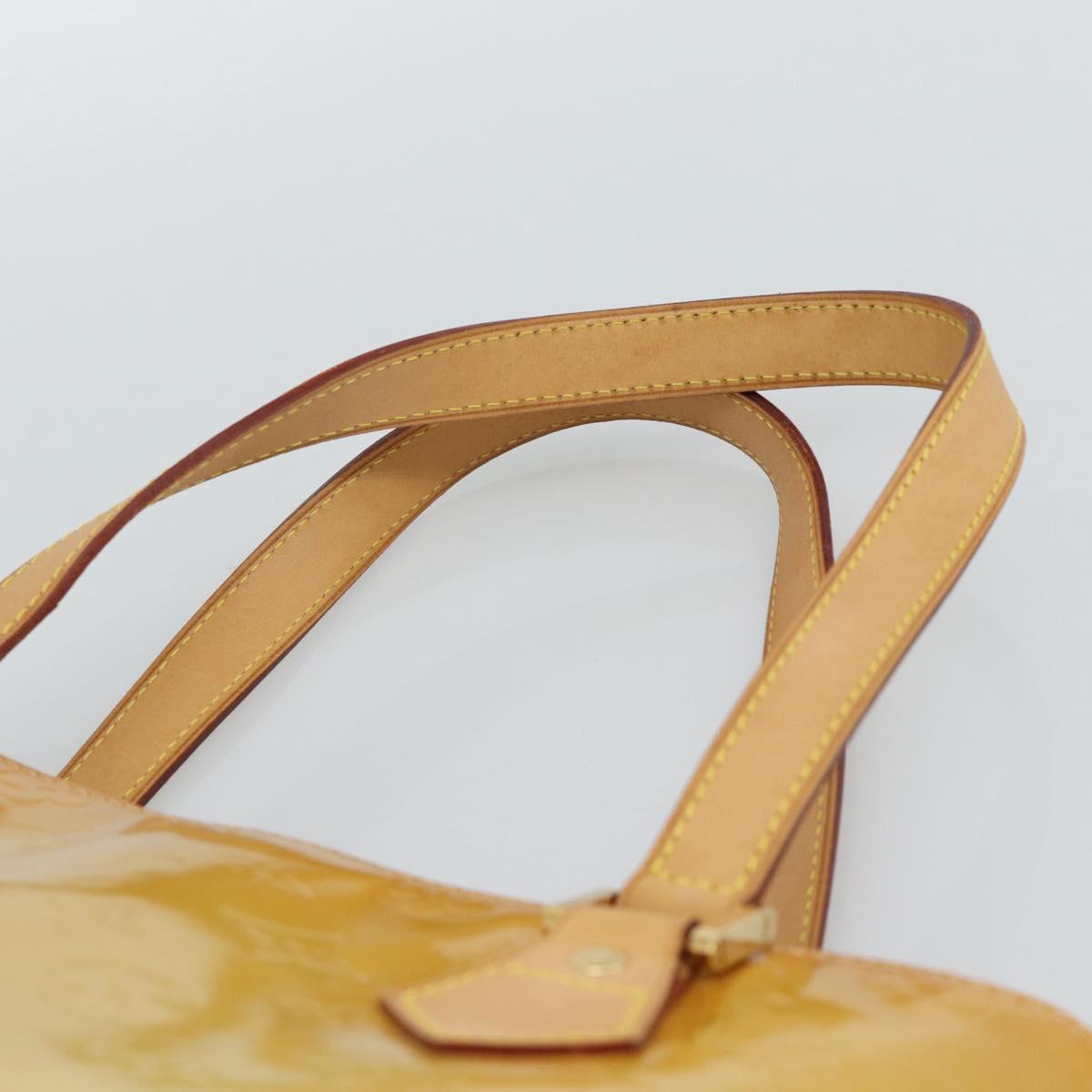 LOUIS VUITTON Monogram Vernis Houston Hand Bag Beige M91004 LV Auth ep14929A