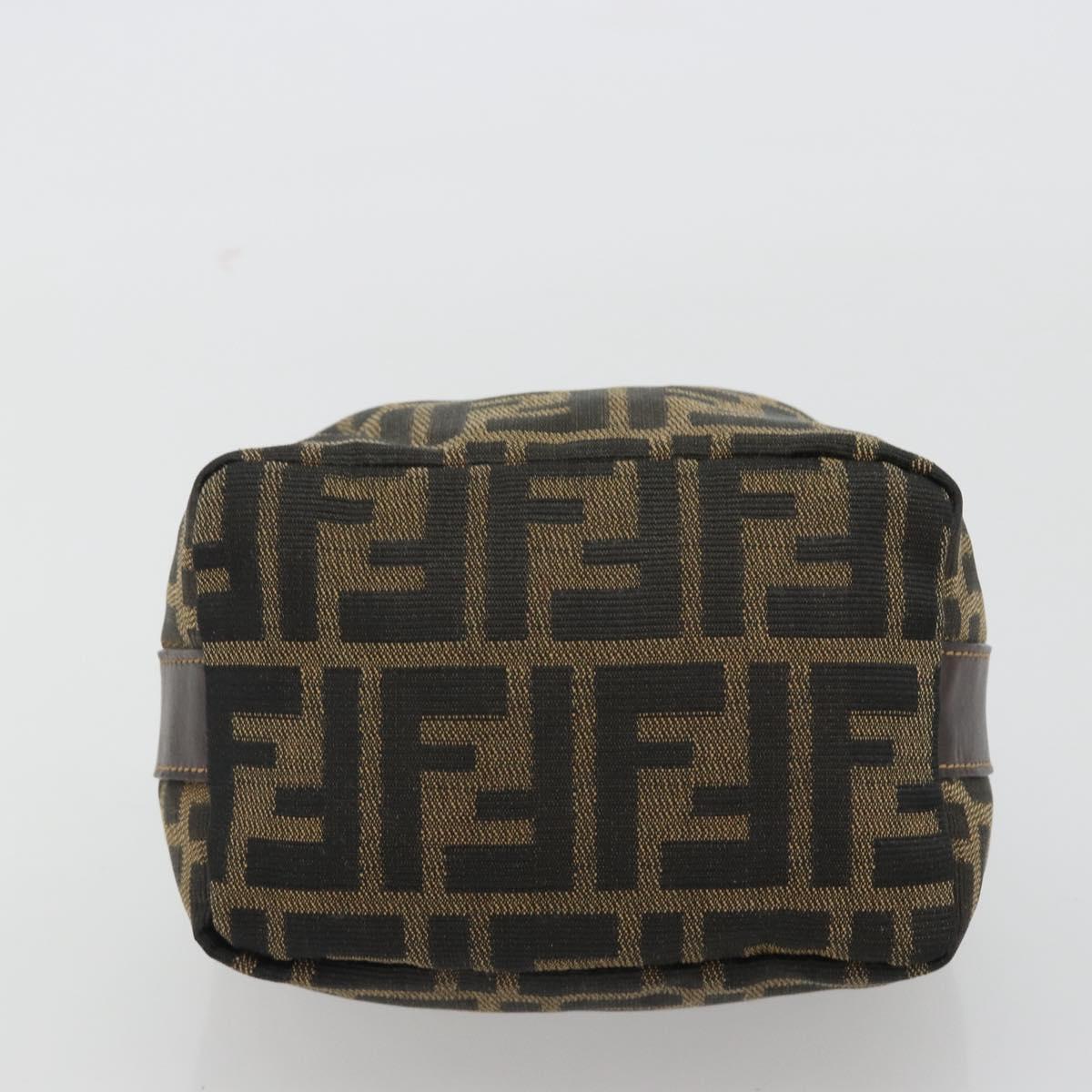 FENDI Zucca Canvas Pouch Black Brown Auth ep14930