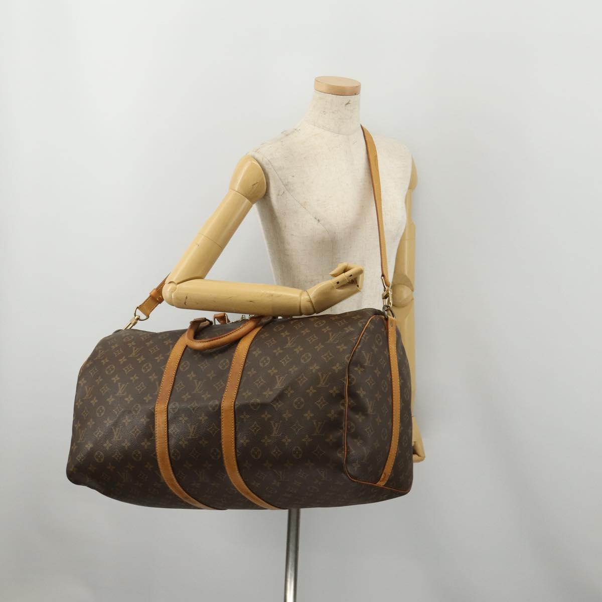 LOUIS VUITTON Monogram Keepall Bandouliere 60 Boston Bag M41412 LV Auth ep14932