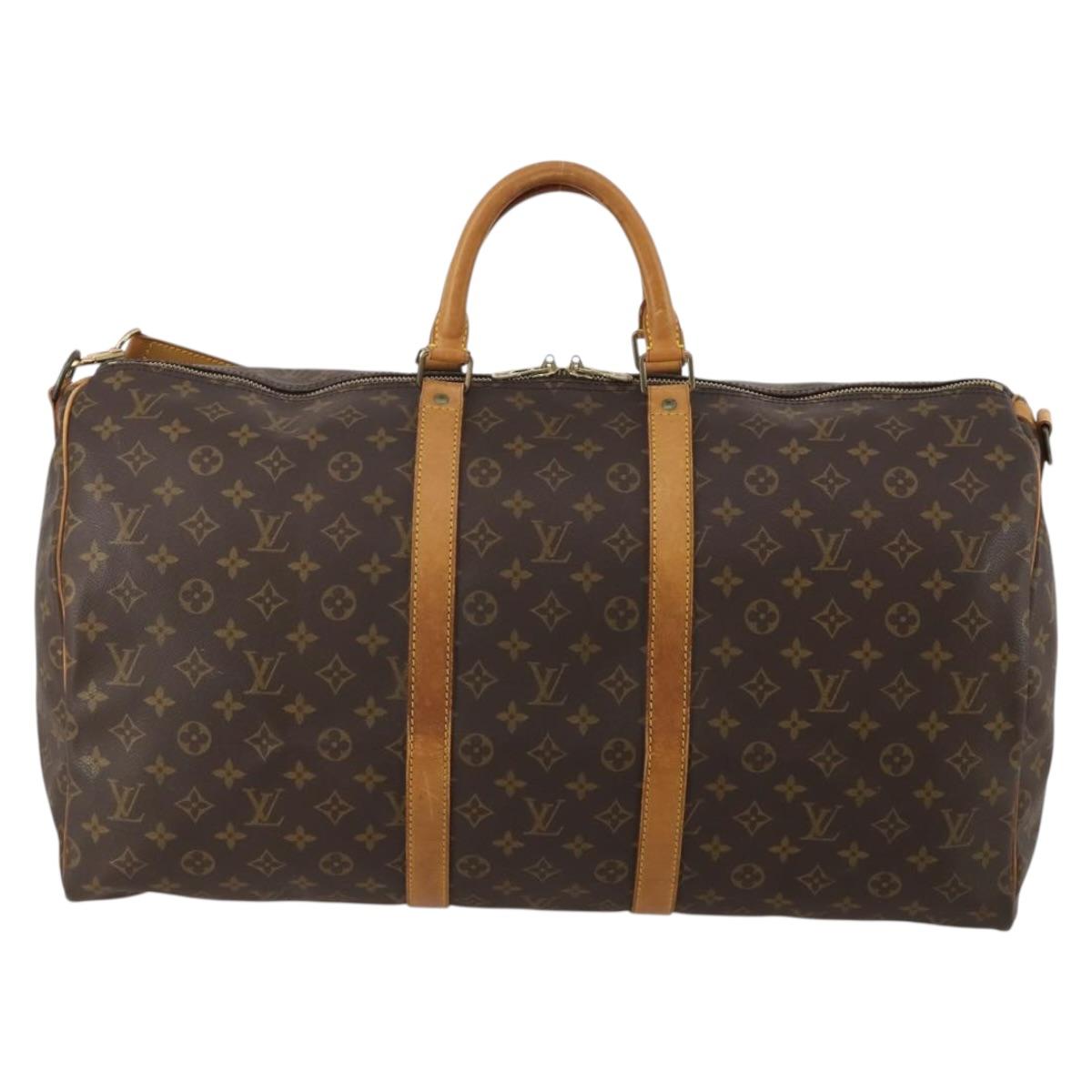 LOUIS VUITTON Monogram Keepall Bandouliere 60 Boston Bag M41412 LV Auth ep14932