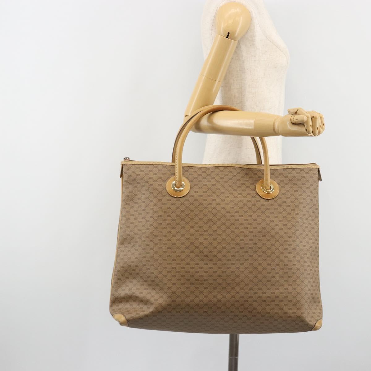 GUCCI Micro GG Supreme Tote Bag PVC Beige Gold 02 39 4868 Auth ep14936