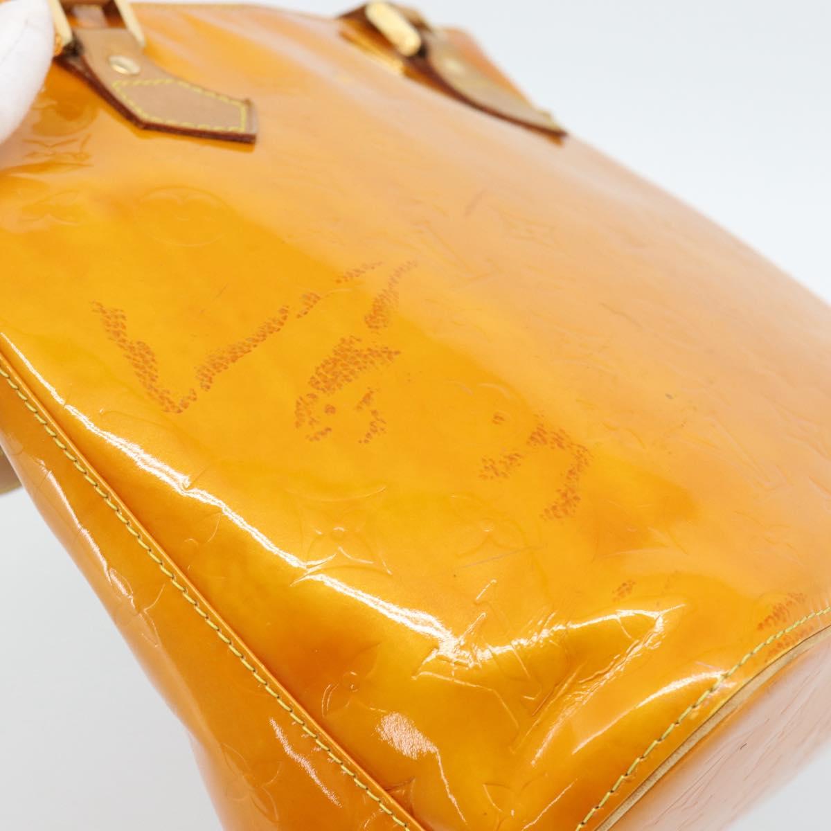 LOUIS VUITTON Monogram Vernis Houston Hand Bag Jaune M91121 LV Auth ep14944
