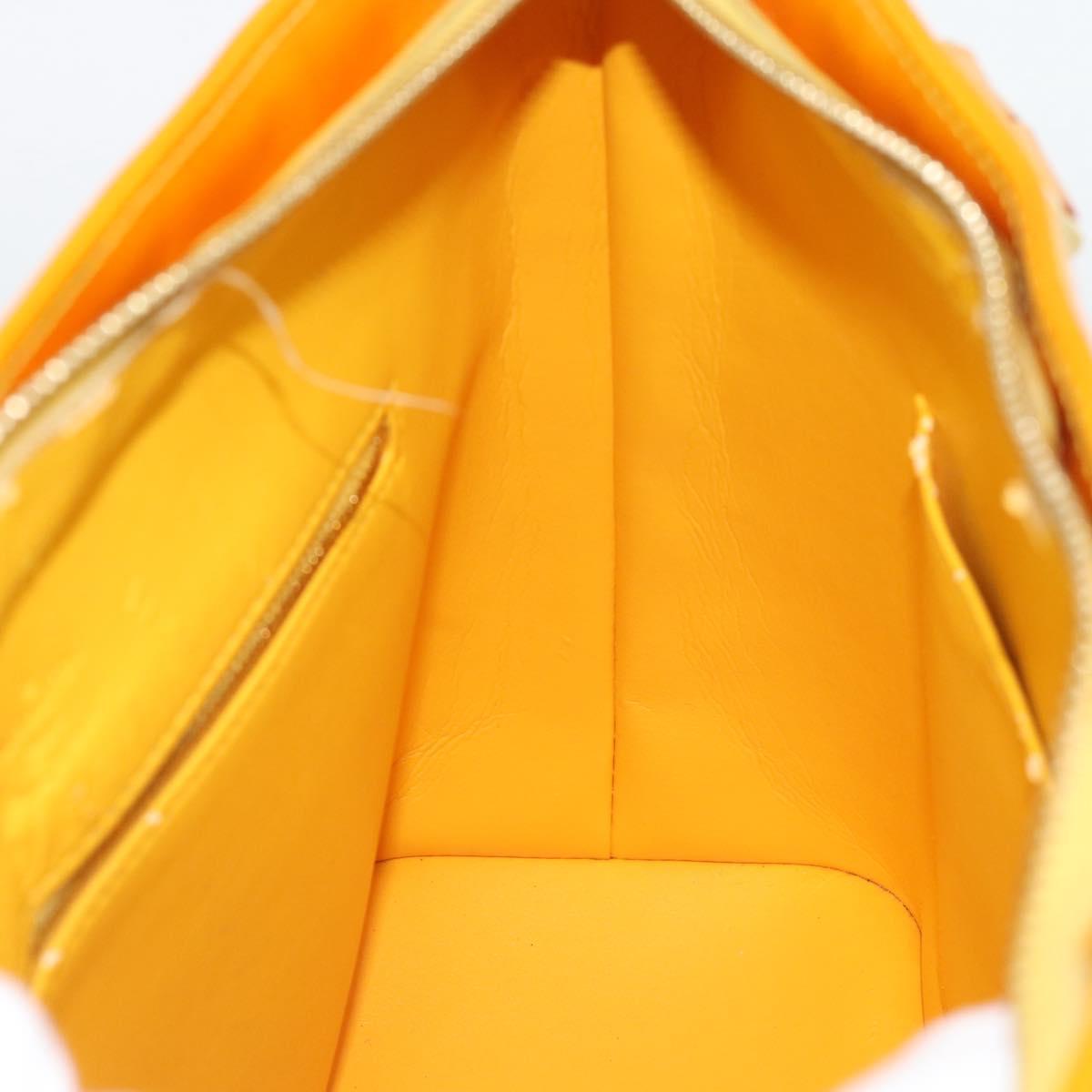 LOUIS VUITTON Monogram Vernis Houston Hand Bag Jaune M91121 LV Auth ep14944