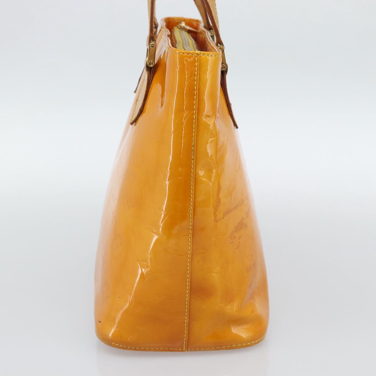 LOUIS VUITTON Monogram Vernis Houston Hand Bag Jaune M91121 LV Auth ep14944