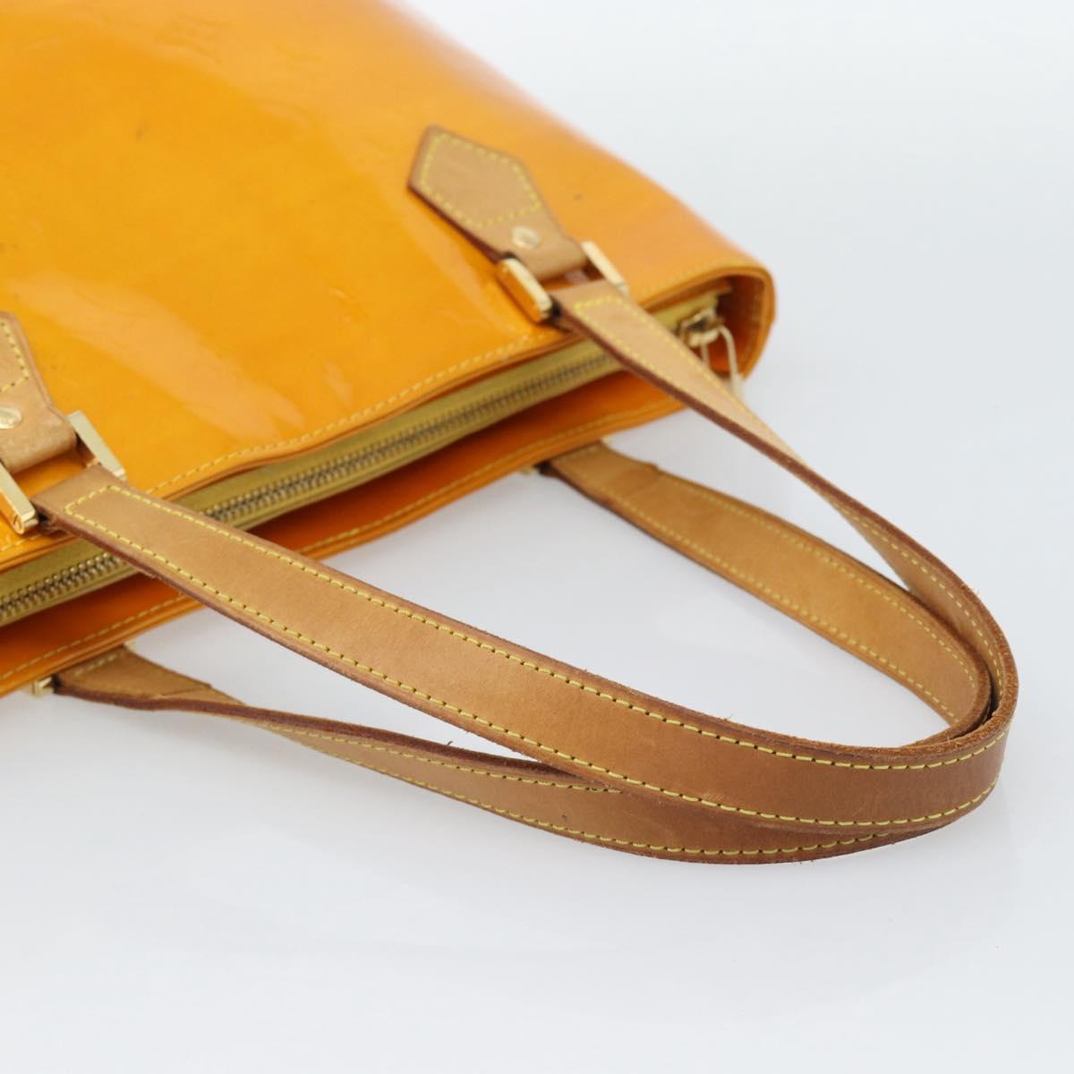 LOUIS VUITTON Monogram Vernis Houston Hand Bag Jaune M91121 LV Auth ep14944