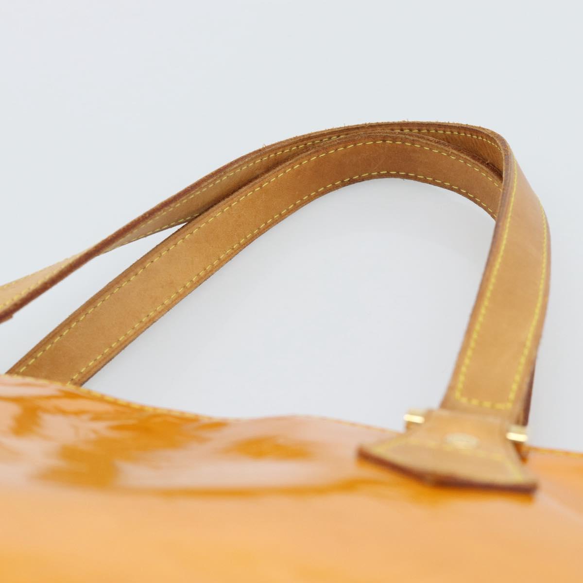 LOUIS VUITTON Monogram Vernis Houston Hand Bag Jaune M91121 LV Auth ep14944