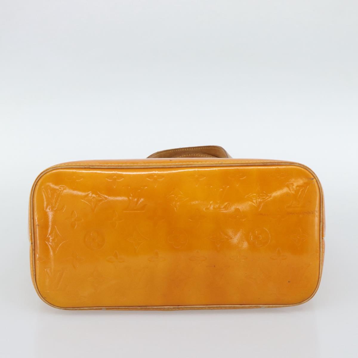 LOUIS VUITTON Monogram Vernis Houston Hand Bag Jaune M91121 LV Auth ep14944