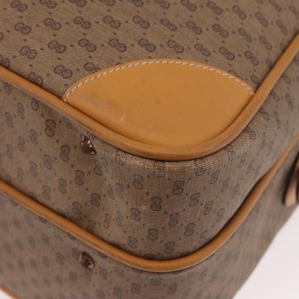 GUCCI Micro GG Supreme Shoulder Bag PVC Beige Gold Auth ep14952