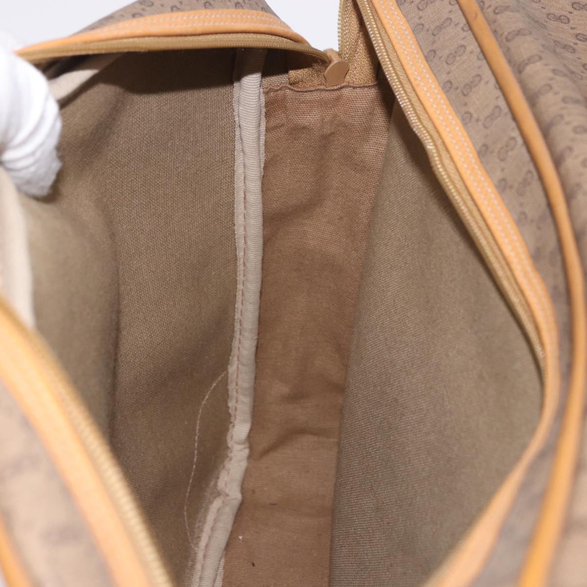 GUCCI Micro GG Supreme Shoulder Bag PVC Beige Gold Auth ep14952