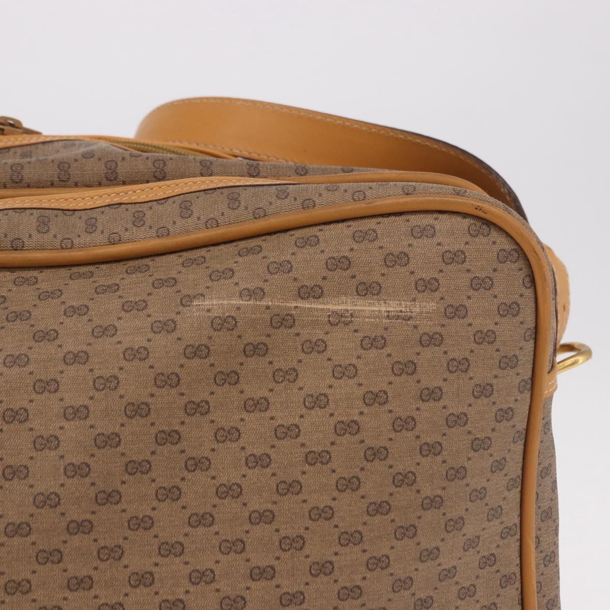 GUCCI Micro GG Supreme Shoulder Bag PVC Beige Gold Auth ep14952