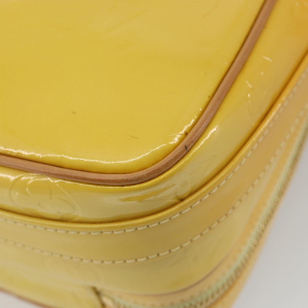 LOUIS VUITTON Monogram Vernis Wooster Bag Lime Yellow M91075 LV Auth ep14959A