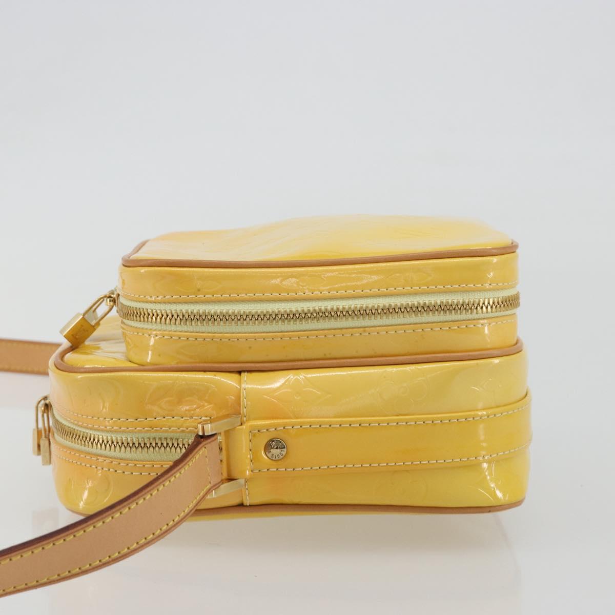 LOUIS VUITTON Monogram Vernis Wooster Bag Lime Yellow M91075 LV Auth ep14959A