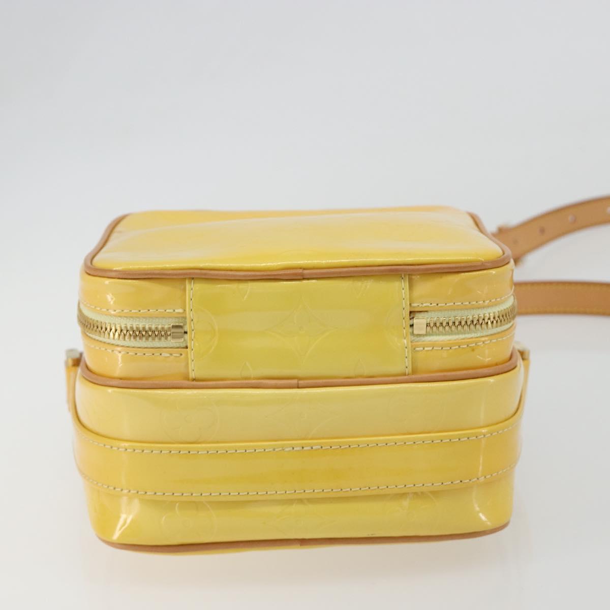 LOUIS VUITTON Monogram Vernis Wooster Bag Lime Yellow M91075 LV Auth ep14959A