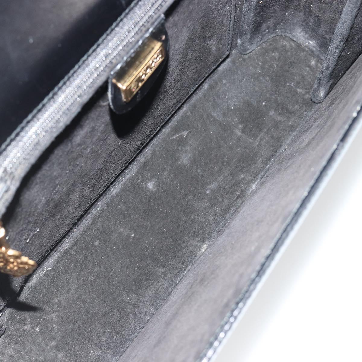 GUCCI Shoulder Bag Leather Black Gold Auth ep14962V