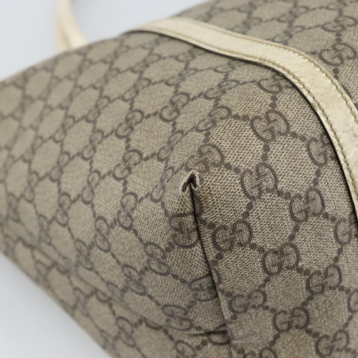 GUCCI GG Supreme Tote Bag PVC Beige Gold 197953 Auth ep14963