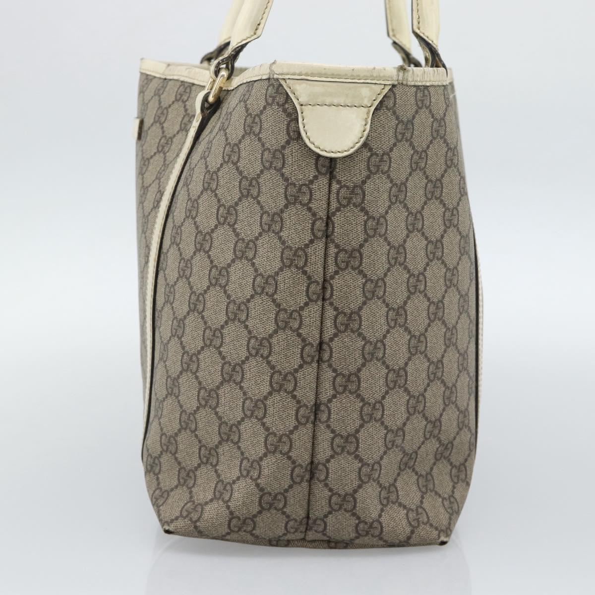 GUCCI GG Supreme Tote Bag PVC Beige Gold 197953 Auth ep14963