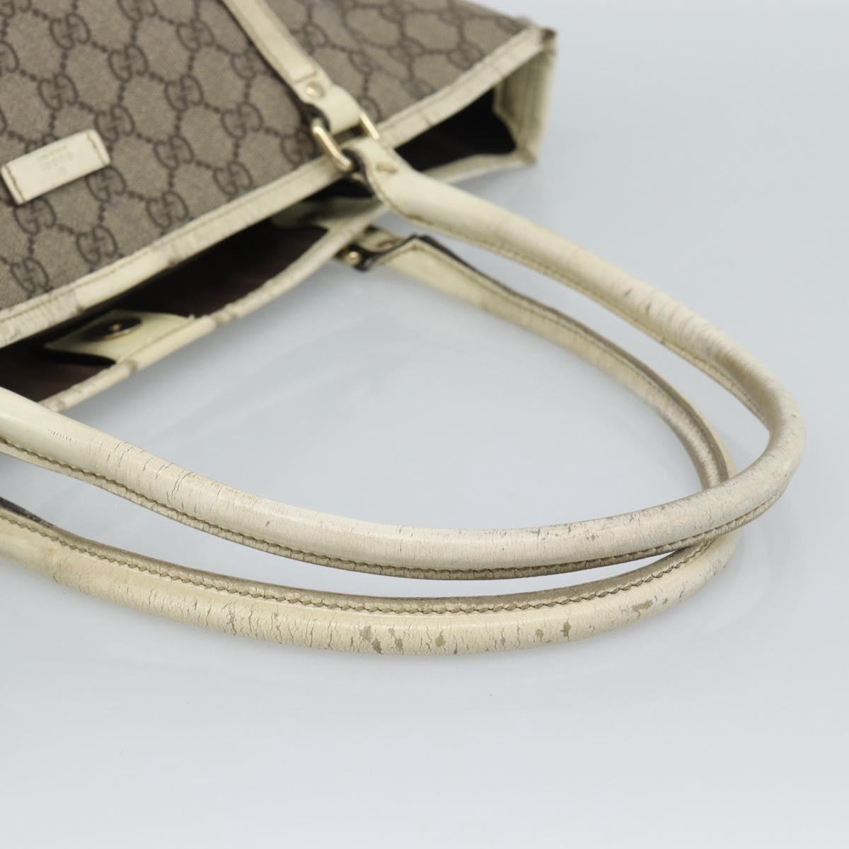 GUCCI GG Supreme Tote Bag PVC Beige Gold 197953 Auth ep14963