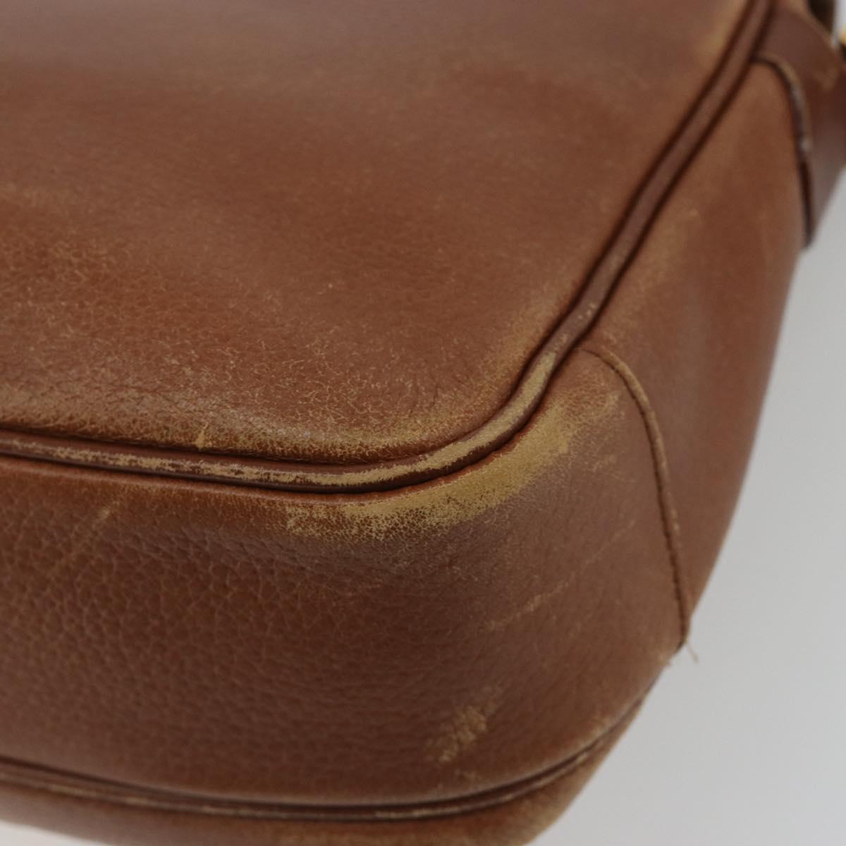 Burberrys Shoulder Bag Leather Brown Gold Auth ep14974