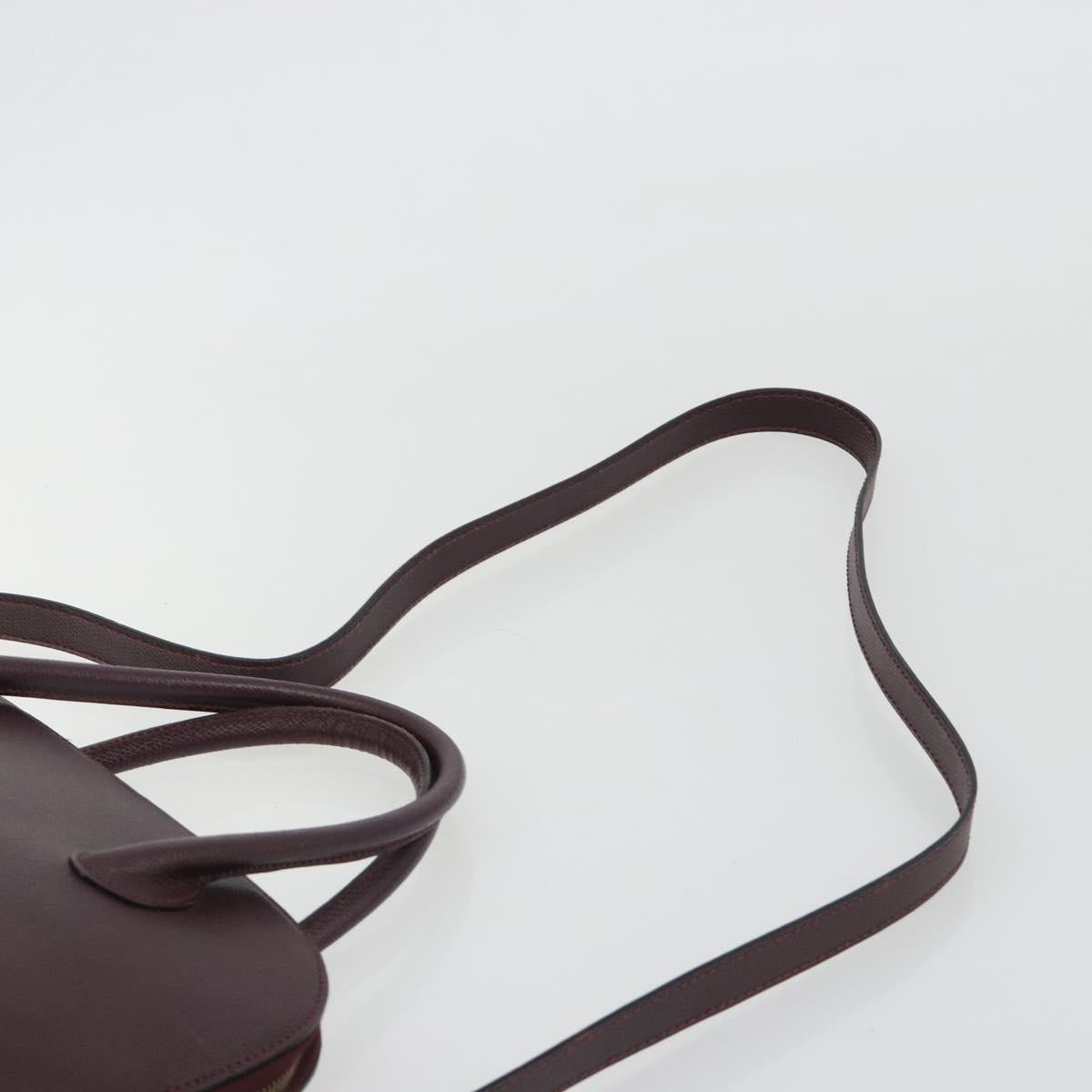 CELINE Hand Bag Leather 2way Purple Gold Auth ep14976